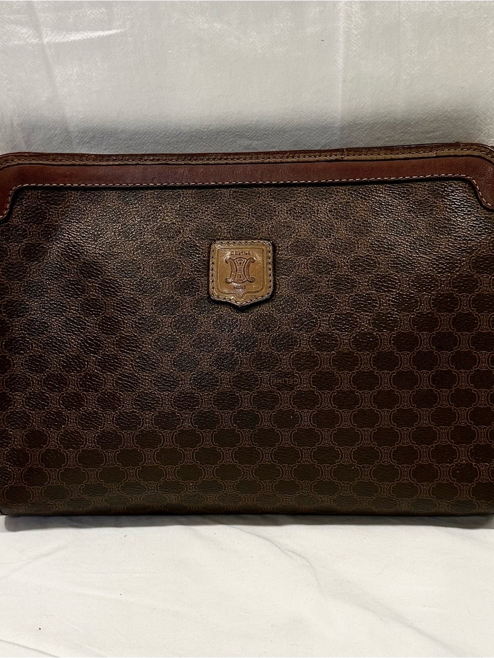 Authentic Vintage Celine Macadam Triomphe Clutch Bag